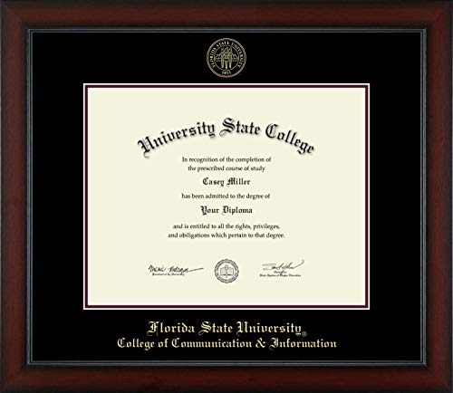 Framerly For Florida State University College of Communication & Information - Officially Licensed - Gold Embossed Diploma Frame - Document Size 14" x 11"