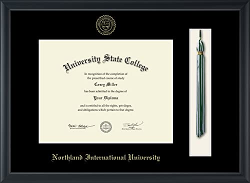 Northland International University - Officially Licensed - Gold Embossed Tassel Diploma Frame - Document Size 11" x 8.5"