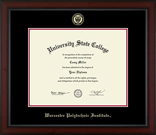 Worcester Polytechnic Institute - Officially Licensed - PhD - Gold Embossed Diploma Frame - Document Size 14" x 11"