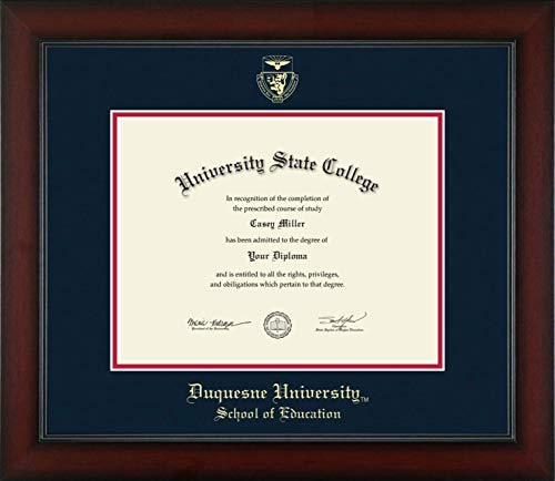 Duquesne University School of Education - Officially Licensed - Bachelor's/Master's - Gold Embossed Diploma Frame - Document Size 11" x 8.5"