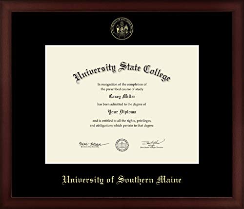 University of Southern Maine - Officially Licensed - Master's/PhD - Gold Embossed Diploma Frame - Document Size 11" x 8.5"