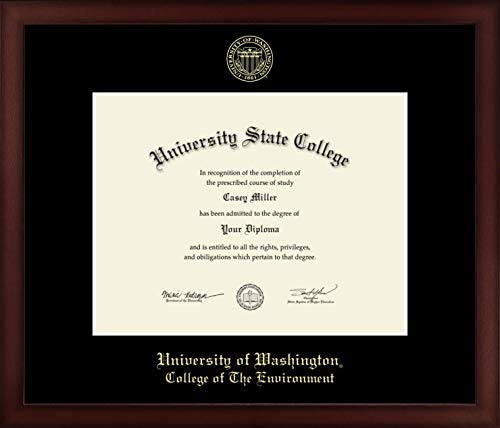 University of Washington College of The Environment - Officially Licensed - Gold Embossed Diploma Frame - Document Size 11" x 8.5"