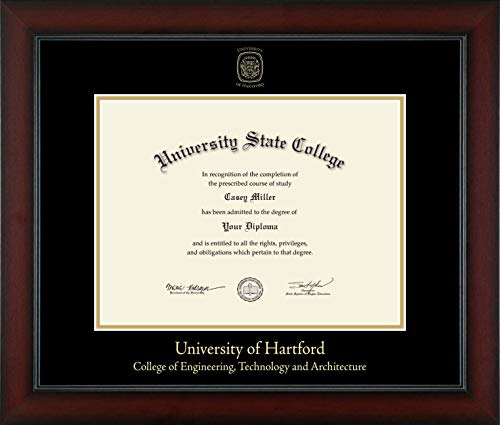 University of Hartford College of Engineering, Technology, and Architecture - Officially Licensed - Gold Embossed Diploma Frame - Document Size 12" x 9"