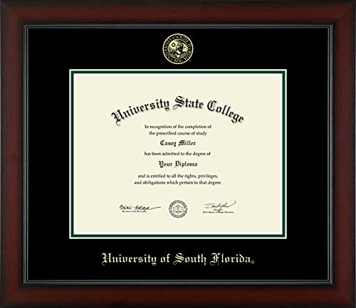 University of South Florida - Officially Licensed - Gold Embossed Diploma Frame - Document Size 11" x 8.5"