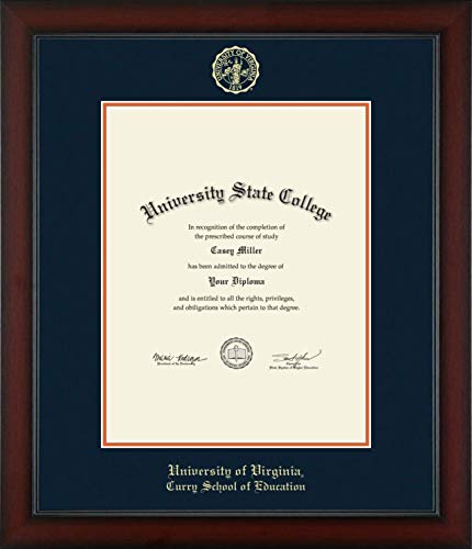 Framerly For University of Virginia Curry School of Education - Officially Licensed - Gold Embossed Diploma Frame - Document Size 17" x 22"