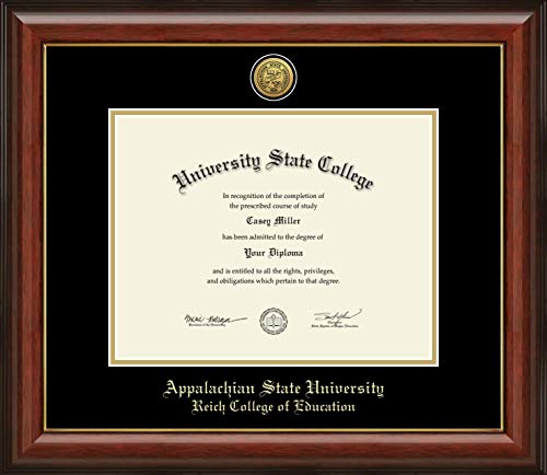 Appalachian State University Reich College of Education - Officially Licensed - Gold Medallion Diploma Frame - Document Size 11" x 8.5"