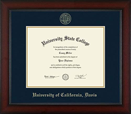 University of California Davis - Officially Licensed - Gold Embossed Diploma Frame - Document Size 11" x 8.5"