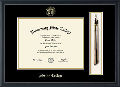 Adrian College - Officially Licensed - Gold Embossed Tassel Diploma Frame - Document Size 11" x 8.5"