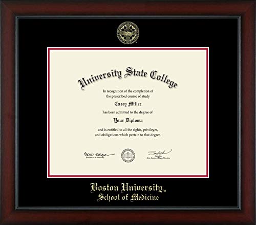 Boston University School of Medicine - Officially Licensed - Gold Embossed Diploma Frame - Document Size 20" x 16"