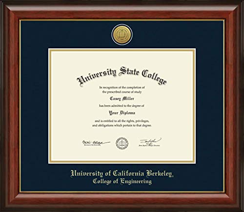 University of California Berkeley College of Engineering - Officially Licensed - Gold Medallion Diploma Frame - Document Size 11" x 8.5"