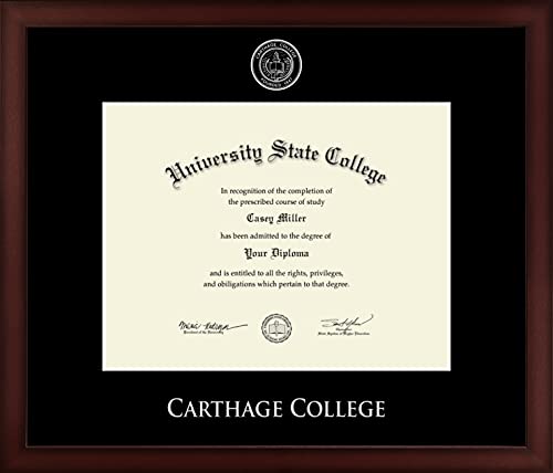 Carthage College - Officially Licensed - Silver Embossed Diploma Frame - Document Size 11" x 8.5"