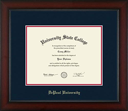 DePaul University - Officially Licensed - Bachelor's/Master's - Gold Embossed Diploma Frame - Document Size 11" x 8.5"