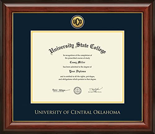 University of Central Oklahoma - Officially Licensed - Gold Medallion Diploma Frame - Document Size 11" x 8.5"