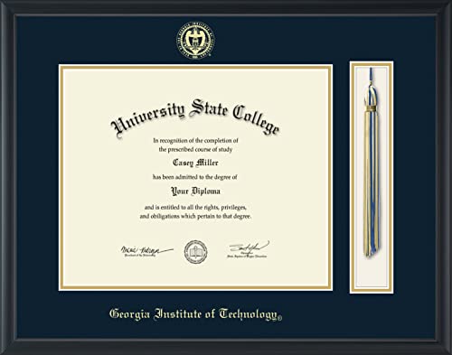 Georgia Institute of Technology - Officially Licensed - Gold Embossed Tassel Diploma Frame - Document Size 17" x 14"