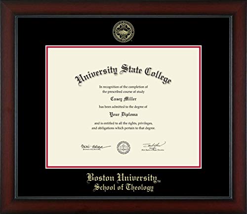 Boston University School of Theology - Officially Licensed - Gold Embossed Diploma Frame - Document Size 14" x 11"