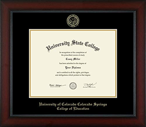 University of Colorado Colorado Springs College of Education - Officially Licensed - Gold Embossed Diploma Frame - Document Size 11" x 8.5"