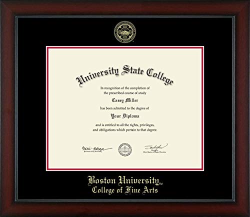 Boston University College of Fine Arts - Officially Licensed - Gold Embossed Diploma Frame - Document Size 14" x 11"