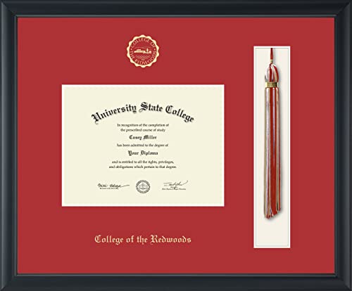 College of the Redwoods - Officially Licensed - Gold Embossed Tassel Diploma Frame - Document Size 8" x 6"