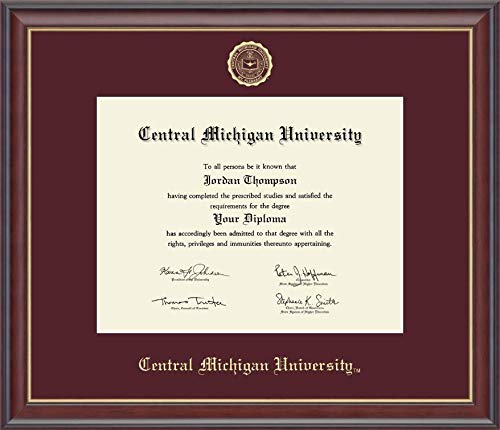 Church Hill Classics Central Michigan University - Gold Embossed - Featuring Studio Moulding - Officially Licensed - Diploma Size 11" x 8.5"