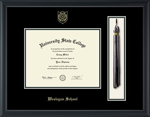 Wesleyan School at Norcross - Officially Licensed - Gold Embossed Tassel Diploma Frame - Document Size 9" x 7"