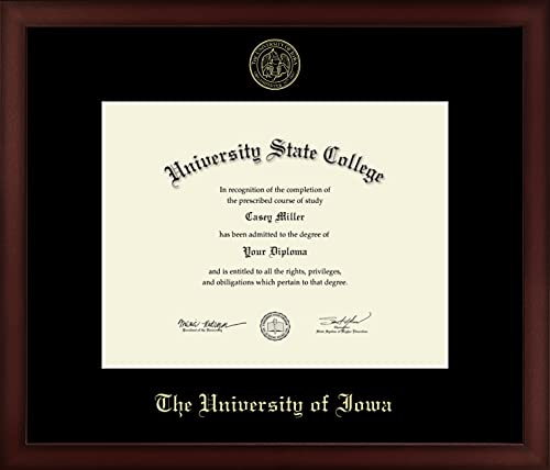 Framerly For The University of Iowa - Officially Licensed - Gold Embossed Diploma Frame - Document Size 11" x 8.5"