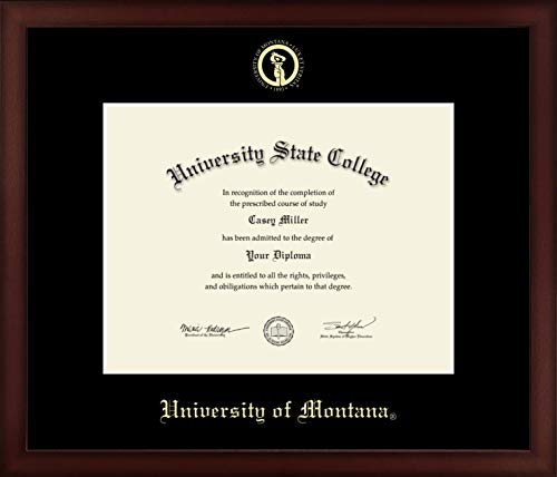 University of Montana Missoula - Officially Licensed - Gold Embossed Diploma Frame - Document Size 11" x 8.5"