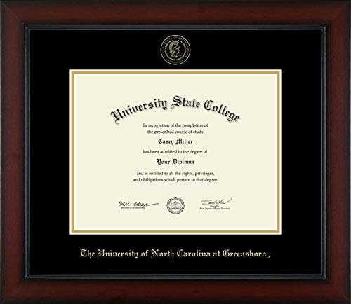 Framerly For The University of North Carolina Greensboro - Officially Licensed - Gold Embossed Diploma Frame - Document Size 11" x 8.5"