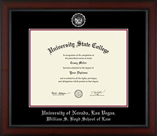 University of Nevada Las Vegas William S. Boyd School of Law - Officially Licensed - Silver Embossed Diploma Frame - Document Size 14" x 11"