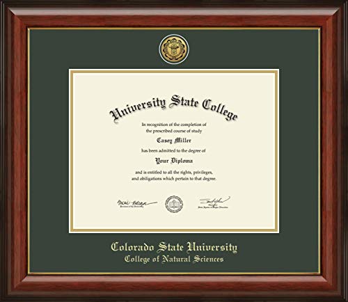 Colorado State University College of Natural Sciences - Officially Licensed - Gold Medallion Diploma Frame - Document Size 11" x 8.5"