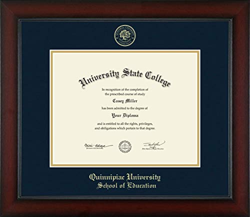 Quinnipiac University School of Education - Officially Licensed - Bachelor's - Gold Embossed Diploma Frame - Document Size 11" x 8.5"