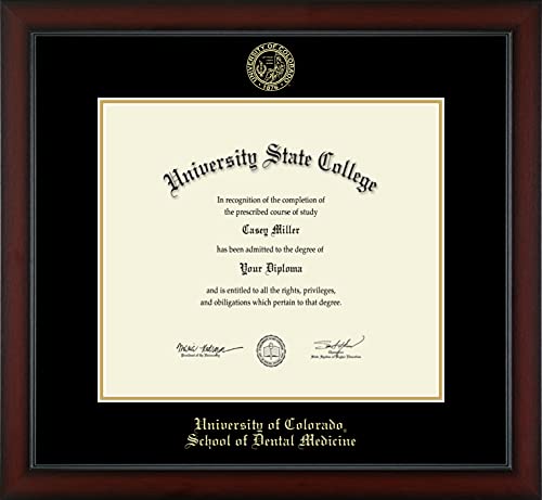 University of Colorado School of Dental Medicine - Officially Licensed - Gold Embossed Diploma Frame - Document Size 16" x 14"