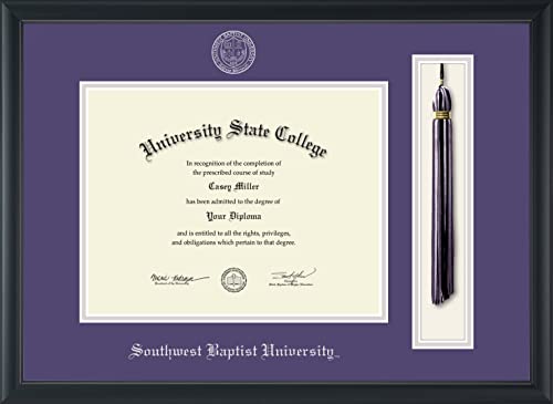 Southwest Baptist University - Officially Licensed - Silver Embossed Tassel Diploma Frame - Document Size 11" x 8.5"