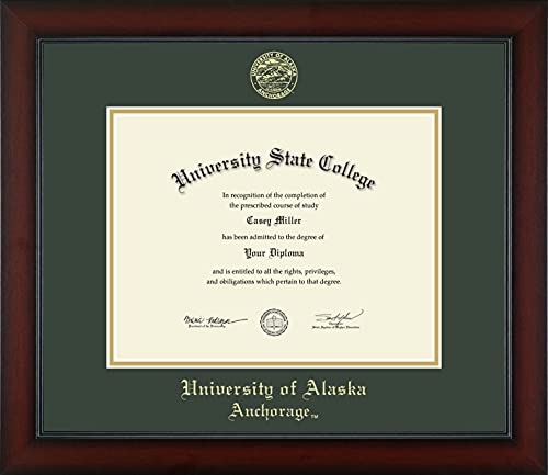 University of Alaska Anchorage - Officially Licensed - Gold Embossed Diploma Frame - Document Size 11" x 8.5"