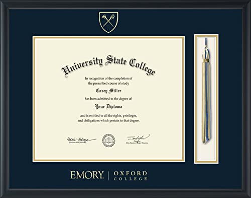 Emory Oxford College - Officially Licensed - Gold Embossed Tassel Diploma Frame - Document Size 17" x 14"