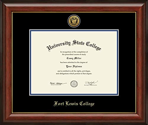 Fort Lewis College - Officially Licensed - Gold Medallion Diploma Frame - Document Size 11" x 8"