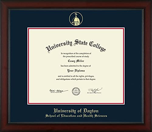 University of Dayton School of Education and Health Sciences - Officially Licensed - Gold Embossed Diploma Frame - Document Size 14" x 11"