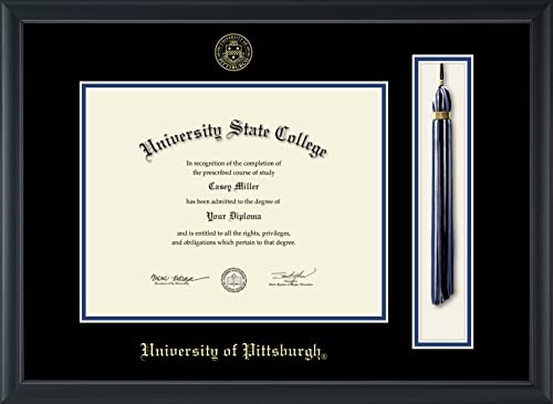 University of Pittsburgh at Bradford - Officially Licensed - Gold Embossed Tassel Diploma Frame - Document Size 11" x 8.5"