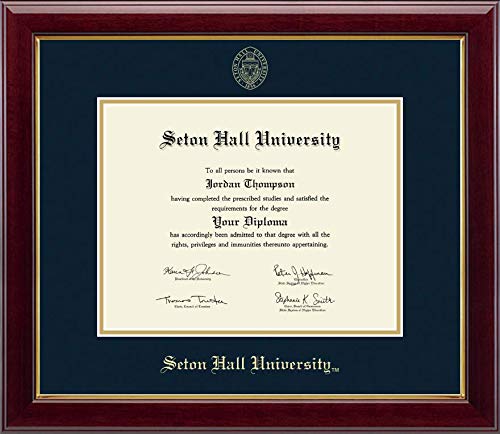 Church Hill Classics Seton Hall University - Gold Embossed - Featuring Gallery Moulding - Officially Licensed - Diploma Size 11" x 8.5"