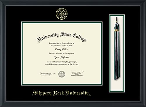 Slippery Rock University - Officially Licensed - Gold Embossed Tassel Diploma Frame - Document Size 11" x 8.5"