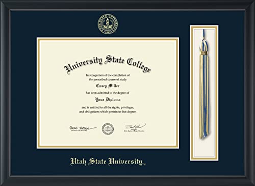 Utah State University - Officially Licensed - Gold Embossed Tassel Diploma Frame - Document Size 11" x 8.5"