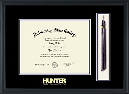 Hunter College - Officially Licensed - Gold Embossed Tassel Diploma Frame - Document Size 11" x 8.5"