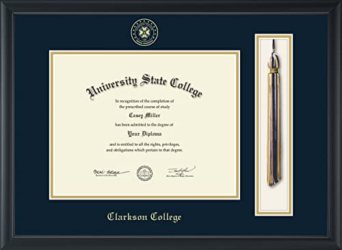 Clarkson College - Officially Licensed - Gold Embossed Tassel Diploma Frame - Document Size 11" x 8.5"