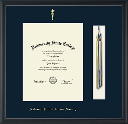 National Junior Honor Society - Officially Licensed - Gold Embossed Tassel Diploma Frame - Document Size 8.5" x 11"