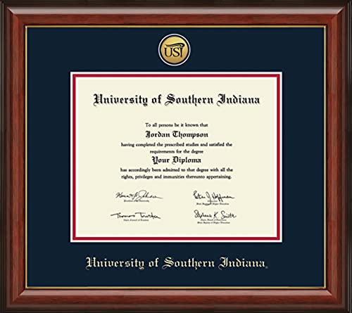 University of Southern Indiana - Officially Licensed - Gold Medallion Diploma Frame - Document Size 11" x 8.5"