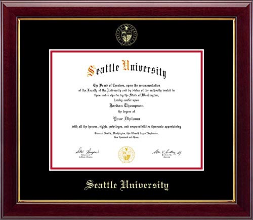 Church Hill Classics Seattle University - Gold Embossed - Featuring Gallery Moulding - Officially Licensed - Diploma Size 11" x 8.5"