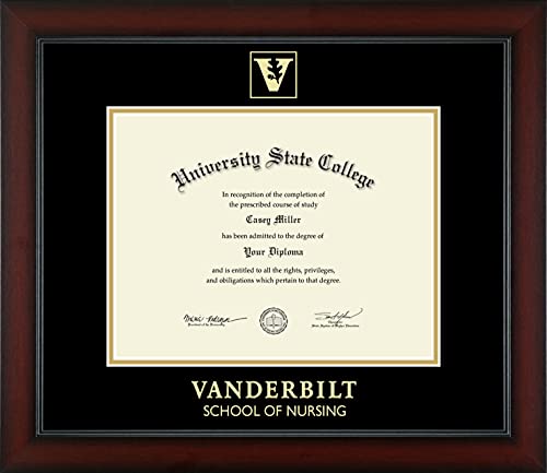 Vanderbilt University School of Nursing - Officially Licensed - Gold Embossed Diploma Frame - Document Size 11" x 8.5"