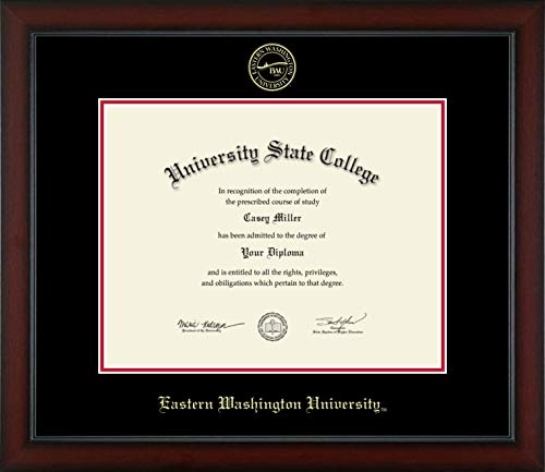 Eastern Washington University - Officially Licensed - Master's/PhD - Gold Embossed Diploma Frame - Document Size 14" x 11"