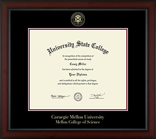 Carnegie Mellon University Mellon College of Science - Officially Licensed - Gold Embossed Diploma Frame - Document Size 17" x 14"