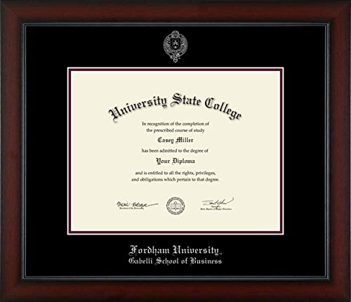 Fordham University Gabelli School of Business - Officially Licensed - Silver Embossed Diploma Frame - Document Size 13" x 10"