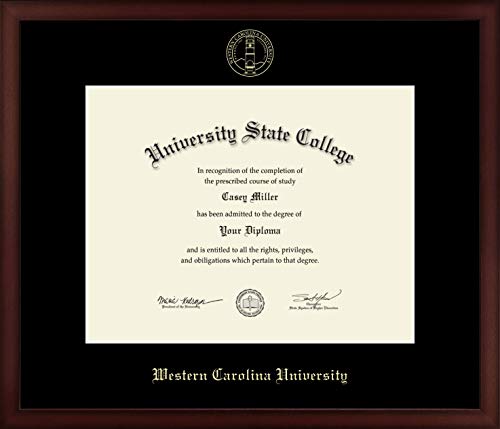 Western Carolina University - Officially Licensed - Master's/PhD/Honors College - Gold Embossed Diploma Frame - Document Size 14" x 11"